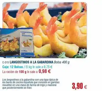 Abordo Langostinos a al gabardina oferta