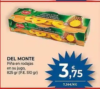 CashDiplo Del monte piña en rodajas en su jugo oferta