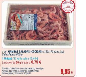 Abordo Gambas saladas cocidas oferta