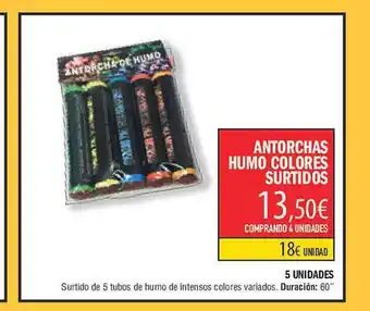 Hipercohete Antorchas humo colores surtidos oferta
