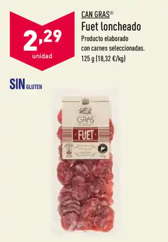 ALDI Can Gras Fuet loncheado 125g oferta