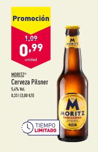 ALDI Moritz Cerveza Pilsner 0,33 L oferta