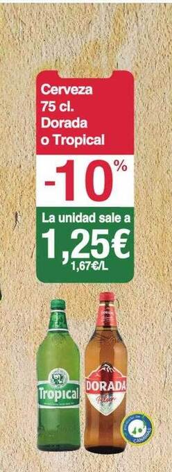 Spar La Palma Cerveza dorada o tropical oferta