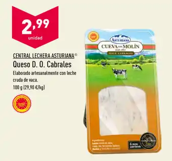 ALDI Central Lechera Asturiana Queso D.O. Cabrales 100g oferta