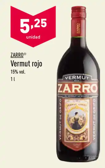 ALDI Zarro Vermut rojo 1L oferta