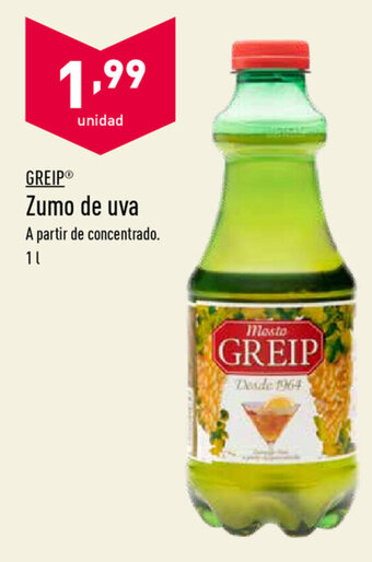 ALDI Greip Zumo de uva 1L oferta
