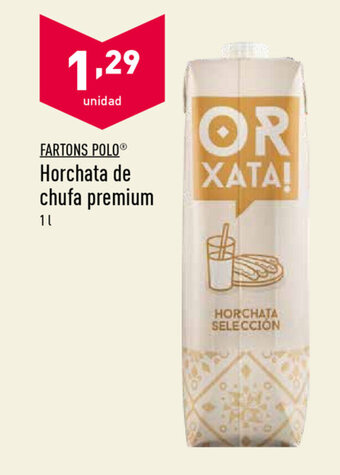 ALDI Fartons Polo Horchata de chufa premium 1L oferta