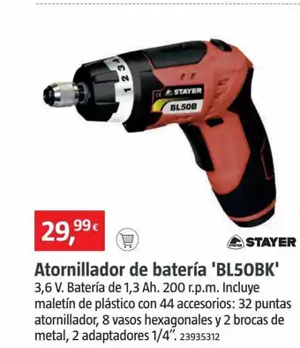 Bauhaus Atornillador a batería stayer oferta