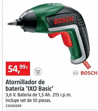 Bauhaus Atornillador a batería bosch oferta