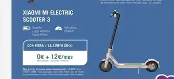 Yoigo Xiaomi mi electric scooter 3 bateria largo alcance hasta 30km velocidad 25km/h con fibra + la sinfín gboo 0€ + 12€/me oferta