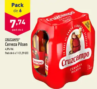 ALDI Cruzcampo Cerveza Pilsen 6x1L oferta