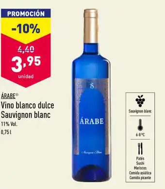 ALDI Arabe Vino Blanco dulce Sauvignon blanc 0,75L oferta