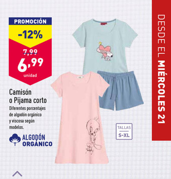ALDI Camisón o Pijama corto oferta