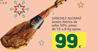 HiperDino Sánchez alcaraz jamón ibérico de cebo 50% pieza oferta