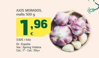 HiperDino Ajos morados malla 500 g oferta
