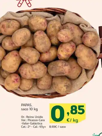 HiperDino Papas saco 10 kg oferta