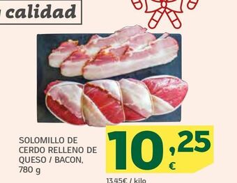HiperDino Solomillo de cerdo relleno de queso/bacon oferta