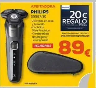 Euronics 1114 afeitadora philips s5587/10 - afeitado en seco y húmedo 033102050104 -cuchillas steel precision -cortapatillas des oferta
