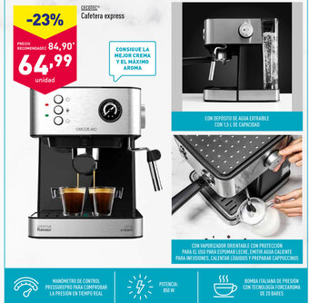 ALDI Cecotec Cafetera express oferta