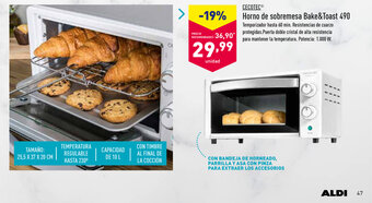 ALDI Cecotec Horno de sobremesa Bake & Toast 490 oferta