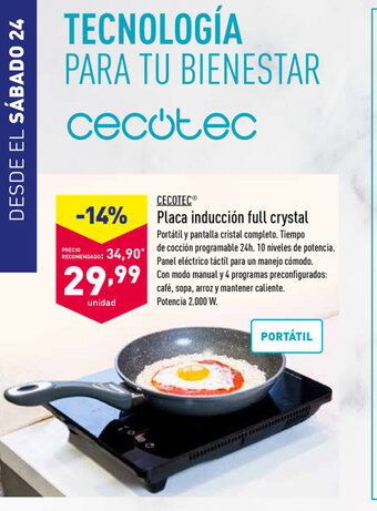ALDI Cecotec Placa induccion full crystal oferta