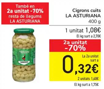Carrefour La Asturiana Cigrons cuits 400g oferta