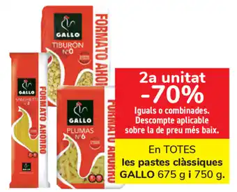 Carrefour Gallo Les pastes clássiques 675g i 750g oferta
