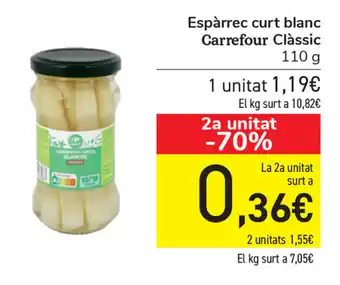 Carrefour Carrefour Espárrec curt blanc Classic 110g oferta