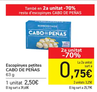 Carrefour Cabo De Peñas Escpinyes petites 63g oferta