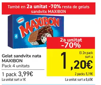 Carrefour Maxibon Gelat sanvitz nata oferta