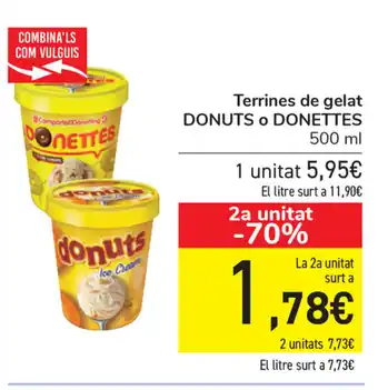 Carrefour Donuts o Donettes Terrines de gelat 500ml oferta