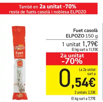 Carrefour Elpozo Fuet casolá 150g oferta