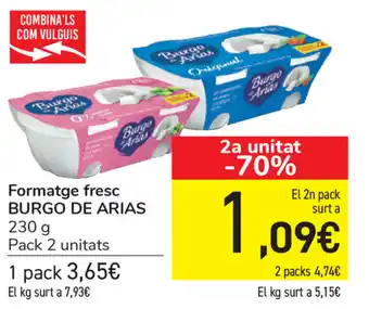 Carrefour Burgo De Arias Formatge fresc 230g oferta