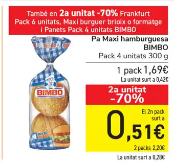 Carrefour Bimbo Pa Maxi hamburguesa 300g oferta