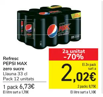 Carrefour Pepsi Max refresc zero sucre 33cl oferta