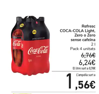 Carrefour Coca-cola Refresc Zero o Zero sense cafeina 2l oferta