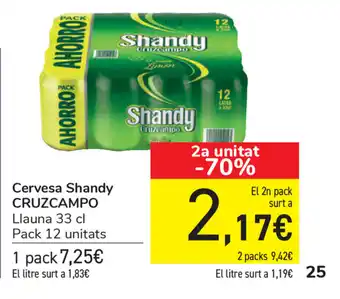 Carrefour Shandy Cruzcampo Cervesa 33cl oferta