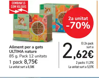 Carrefour Ultima Aliment per a gats nature 85g oferta