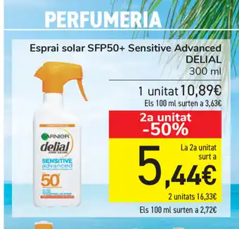 Carrefour Delial Esprai solar SPF50+ Sensitive Advanced 300ml oferta