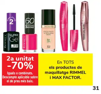 Carrefour Rimmel i Max Factor els productes de maquillatge oferta