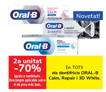 Carrefour Oral-B Calm, Repair i 3D White els dentifricis oferta