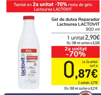 Carrefour Lactovit Gel de dutxa Reparador Lactourea 900ml oferta