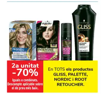 Carrefour Gliss, Palette, nordic i Root Retoucher els productes oferta