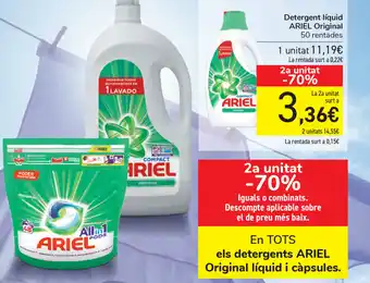 Carrefour Ariel Original Detergent Liquid 50 rentades oferta