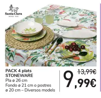 Carrefour Stoneware Pack 4 plats oferta