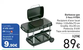 Carrefour Hyba Barbacoa gas 3 focs oferta