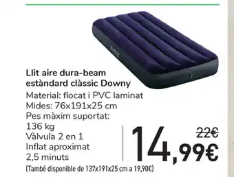 Carrefour Llit aire dura-beam estándard clássic Downy oferta