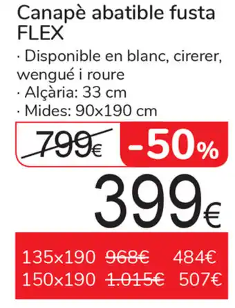 Carrefour Canapè abatible fusta FLEX oferta