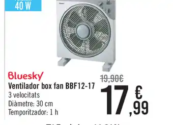 Carrefour Bluesky Ventilador box fan BBF12-17 oferta