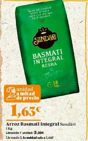 Gadis Arroz Basmati Integral Sundãri oferta